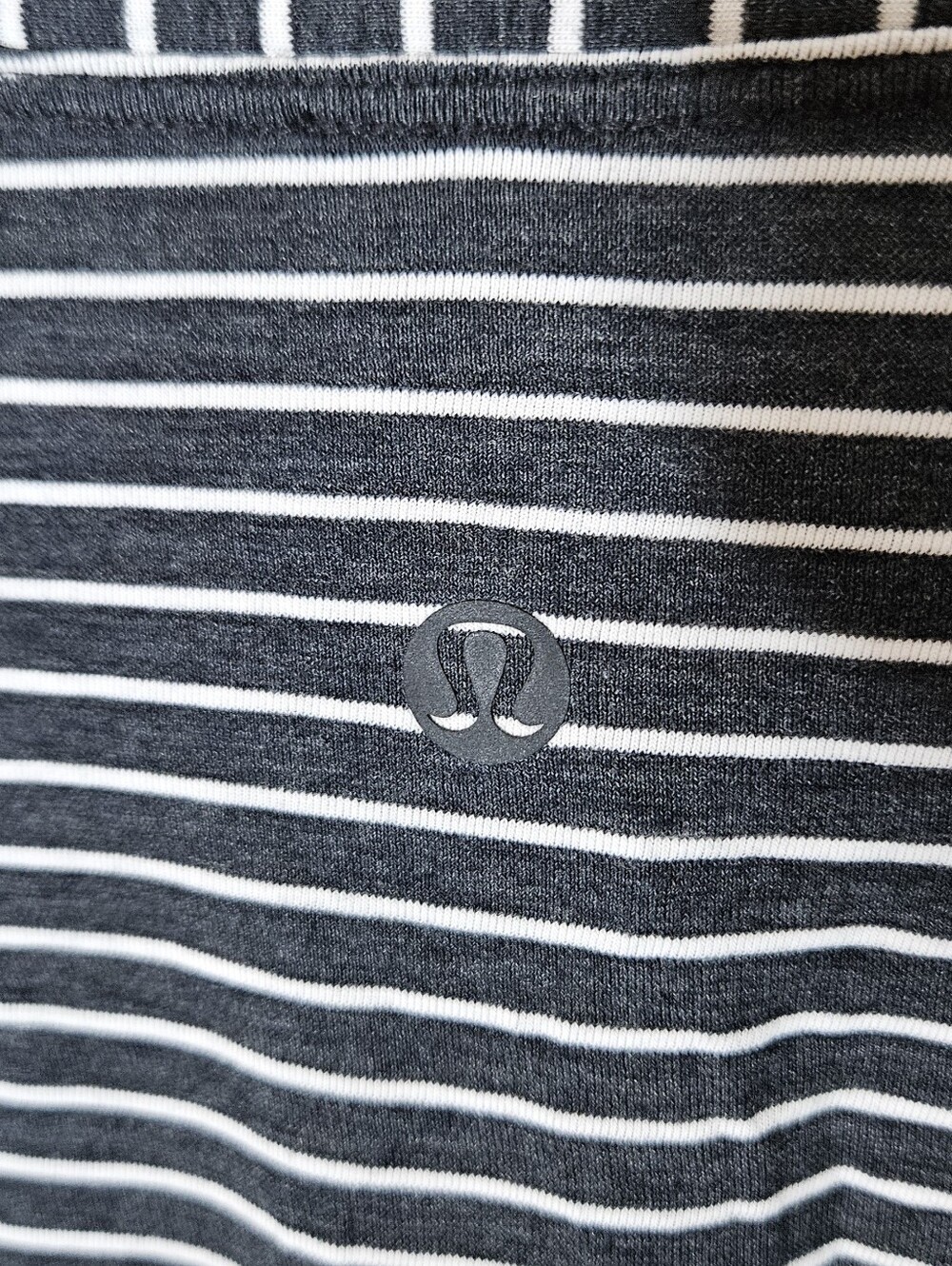 Lululemon Back In Action Long Sleeve Modern Stripe Heathered Black White 6 - Picture 6 of 6